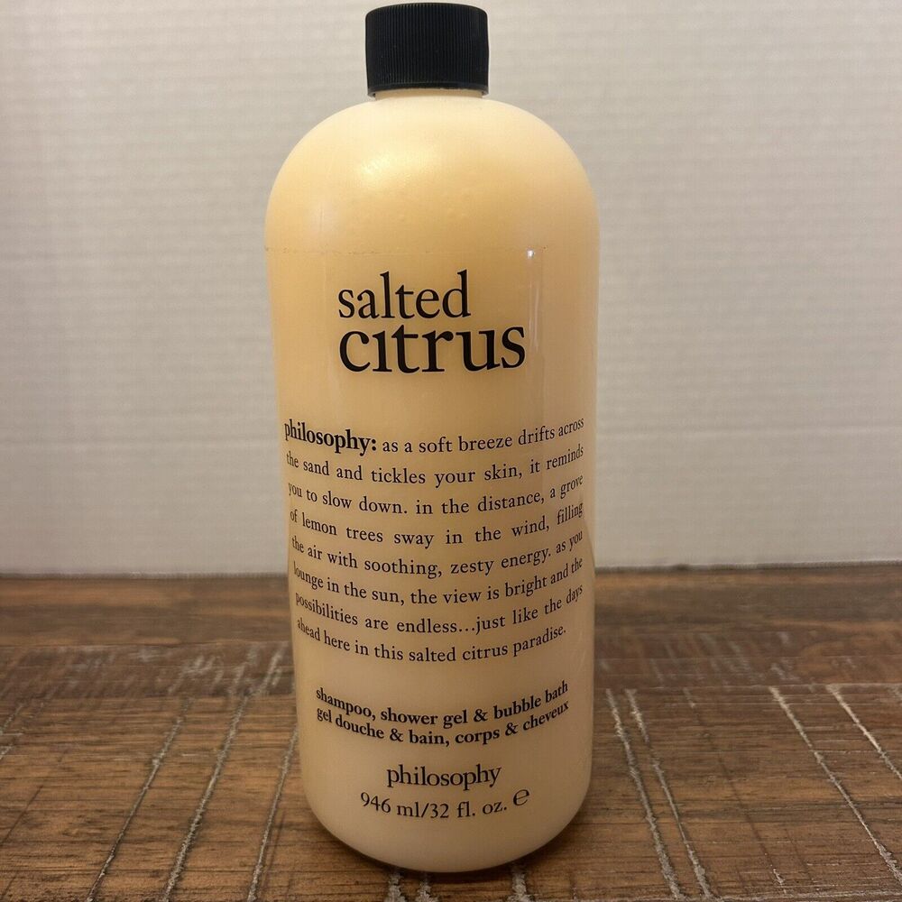 New Philosophy Salted Citrus Shampoo Shower Gel Bubble Bath 32 oz Sealed